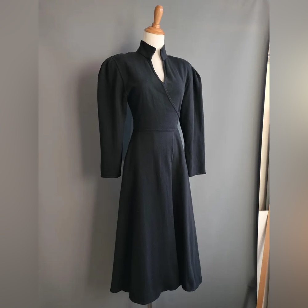 Archival 80s Norma Kamali Wrap Dress - Picture 5 of 7